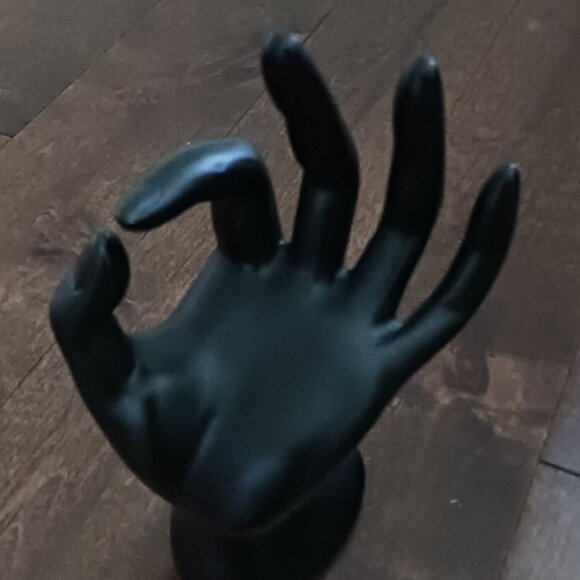 Mannequins Jewelry Display Stands Holders Half Face Bust & OK Hand Black Resin - Picture 5 of 9